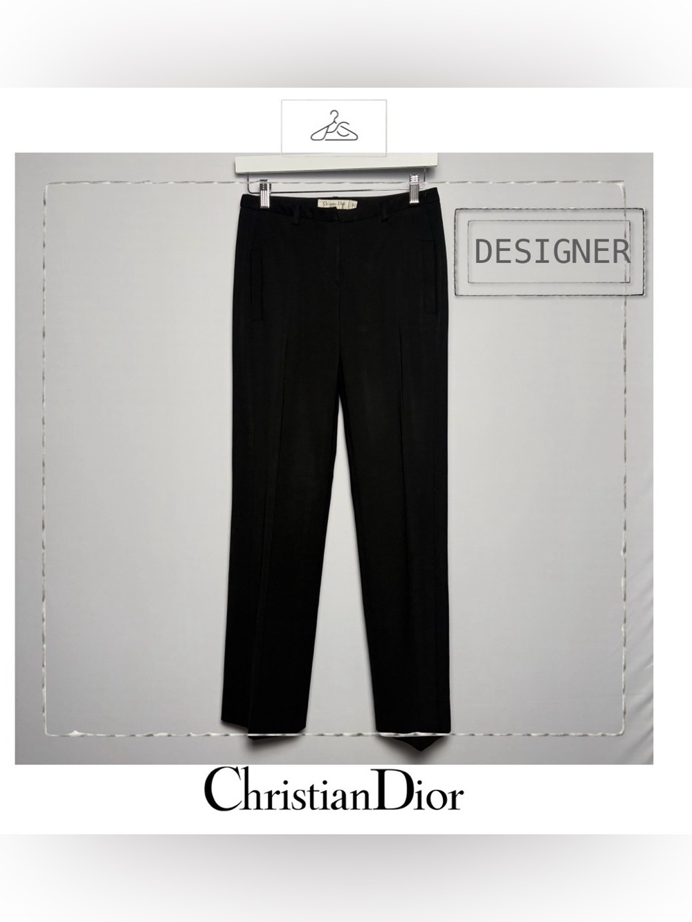 Christian Dior Wool Straight Leg Trouser Pants Size M US 4-6